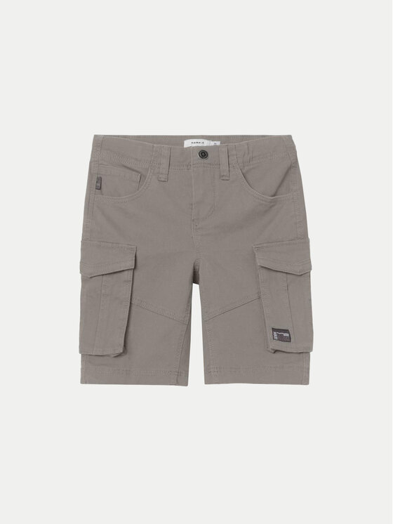 NAME IT Szorty materiałowe 13198124 Szary Regular Fit