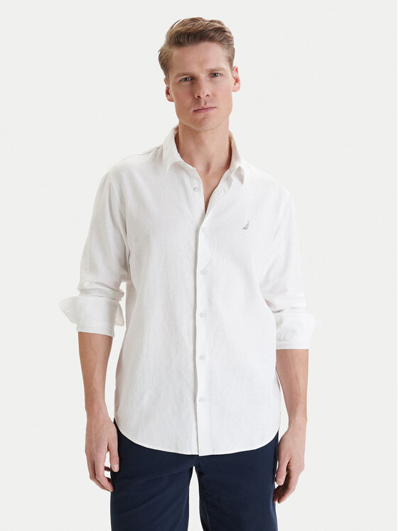 Nautica Koszula W126-NAMST-1023-01X Biały Regular Fit