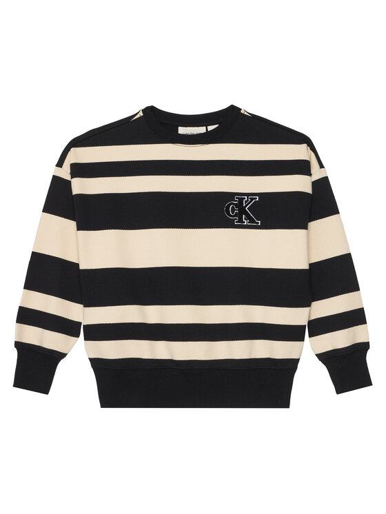 Calvin Klein Jeans Bluza Striped Modern IB0IB02558 Czarny Regular Fit