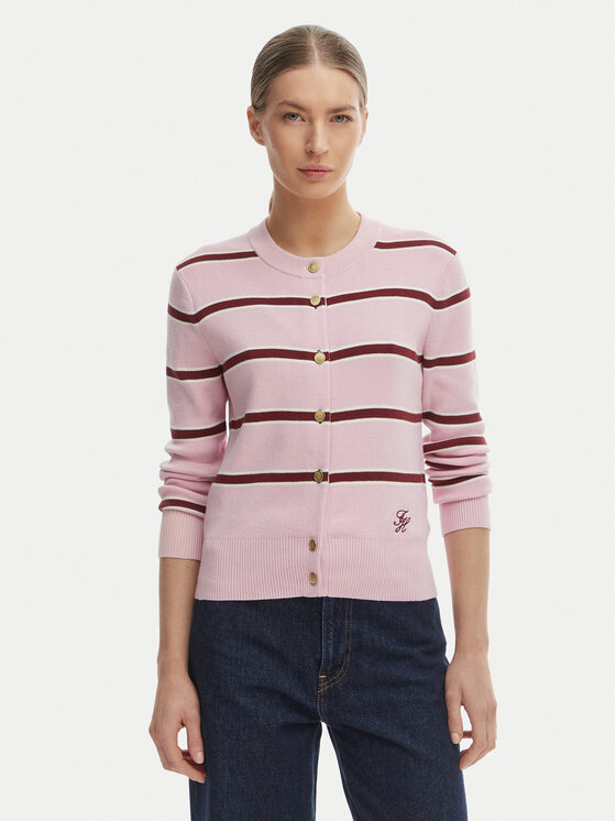 Tommy Hilfiger Kardigan WW0WW49617 Różowy Regular Fit