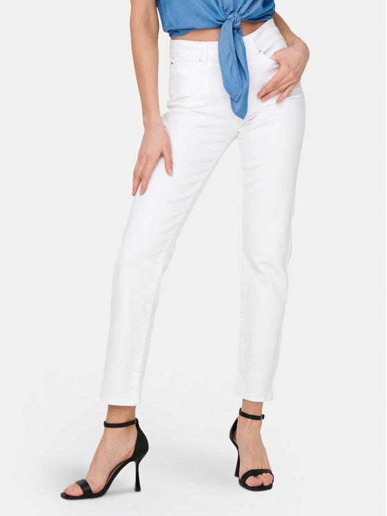 ONLY Jeansy Emily 15292435 Biały Straight Fit