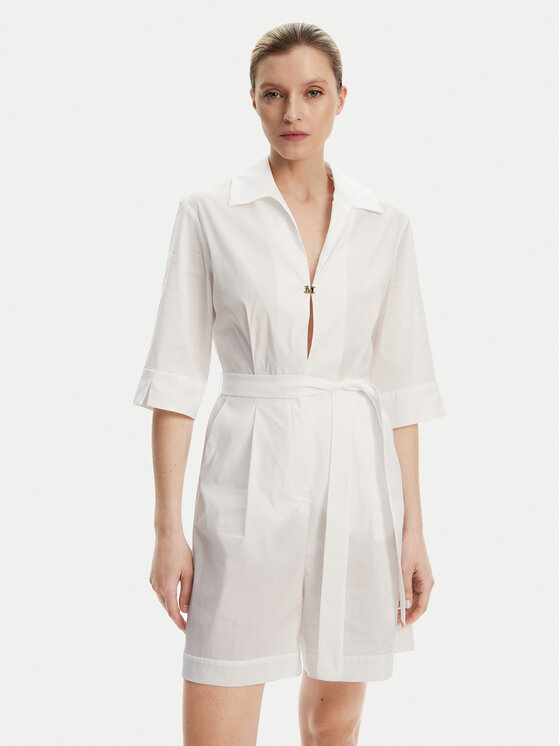 Max Mara Beachwear Kombinezon Canard 2516241019 Biały Regular Fit
