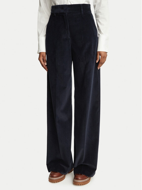 Weekend Max Mara Spodnie materiałowe Tania 2625136012 Granatowy Regular Fit
