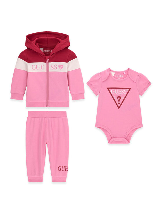 Guess Komplet dresowy S6YG04 4K3930 Różowy jasny Regular Fit