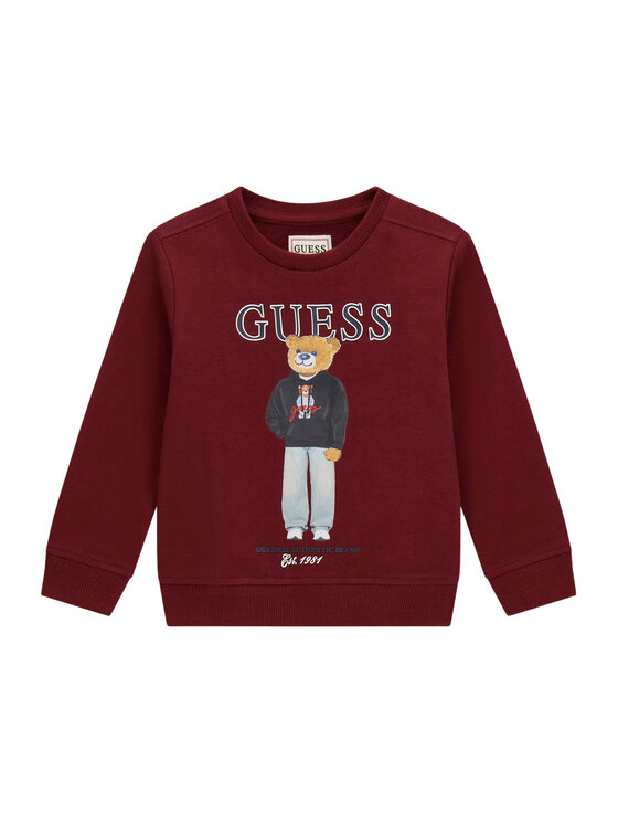 Guess Bluza N6YQ05 K4096 Bordowy Regular Fit