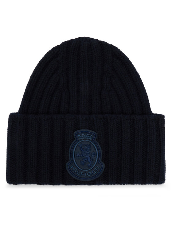 Tommy Hilfiger Czapka Th Crest Fluffy AW0AW18210 Granatowy