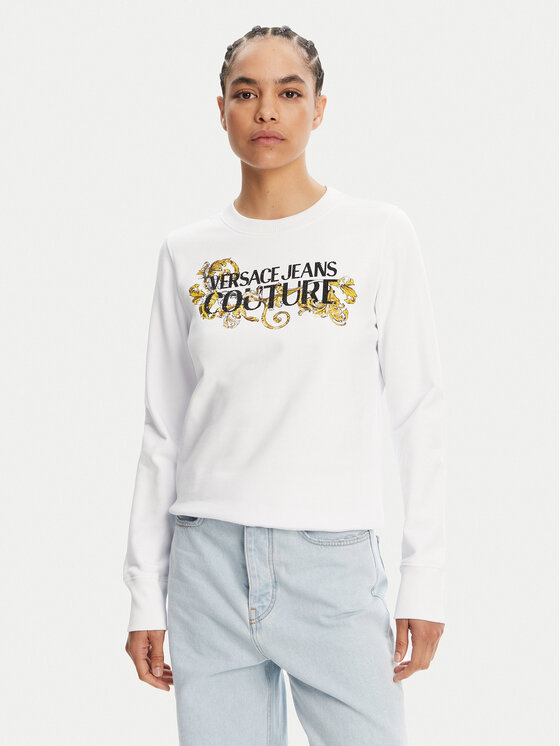 Versace Jeans Couture Bluza 78HAIC06 Biały Regular Fit