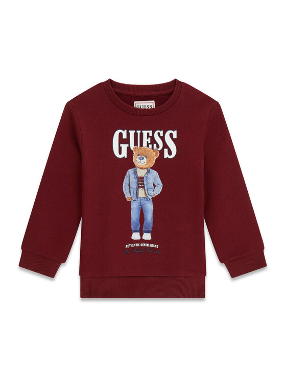 Guess Bluza N6RQ03 KAD74 Bordowy Regular Fit