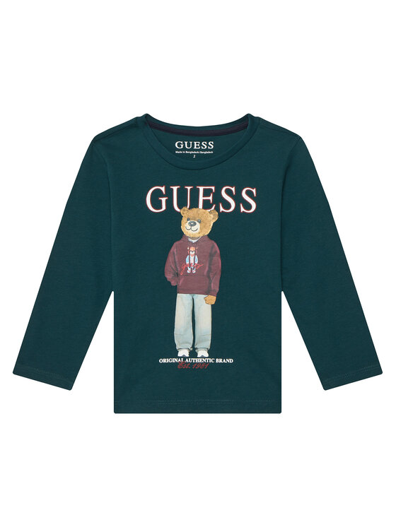 Guess Bluzka N6YI06 K3794 Zielony ciemny Regular Fit