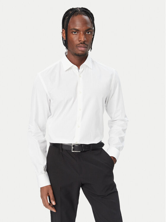 HUGO Koszula 50570285 Biały Slim Fit