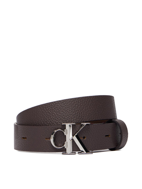Calvin Klein Pasek Damski Facet Ck Buckle Pebble LV04F7060G Brązowy