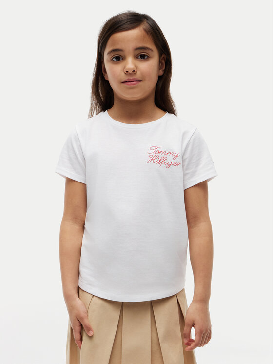 Tommy Hilfiger T-Shirt KG0KG09454 Biały Regular Fit