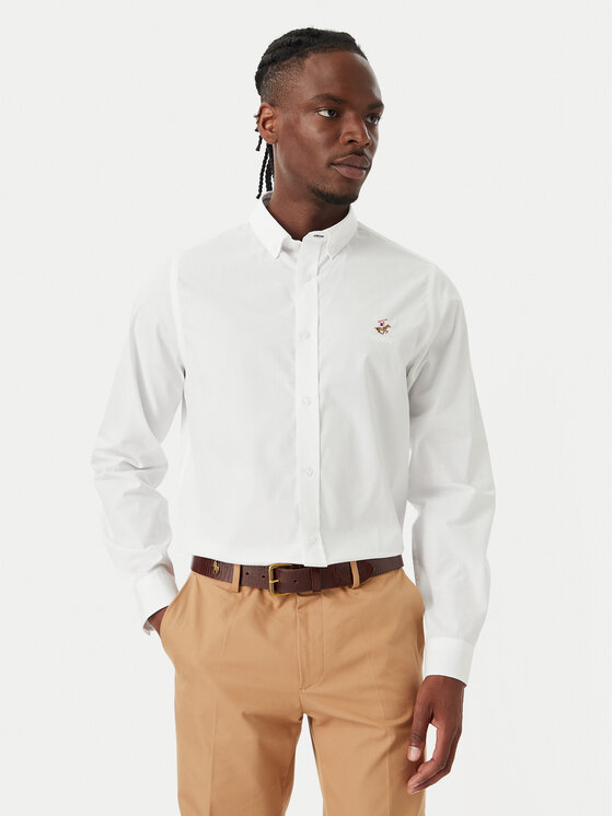 Beverly Hills Polo Club Koszula P-SS26M-BRASS Biały Regular Fit