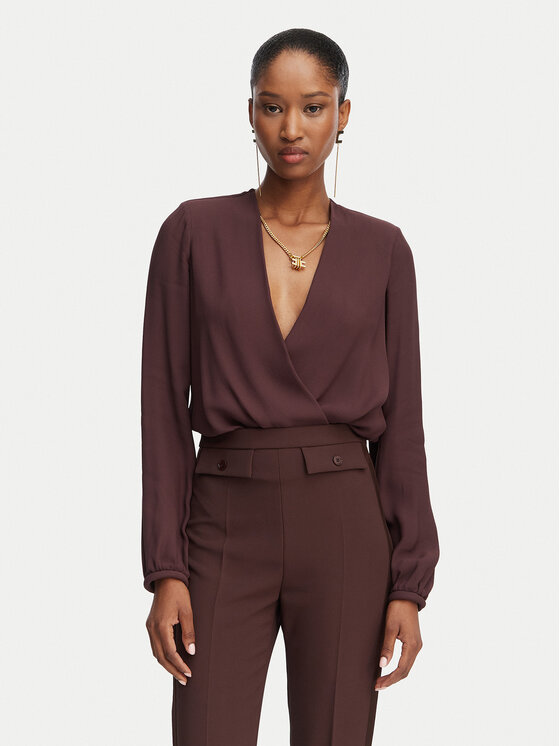 Elisabetta Franchi Body CB-007-62E2-V420 Brązowy ciemny Regular Fit