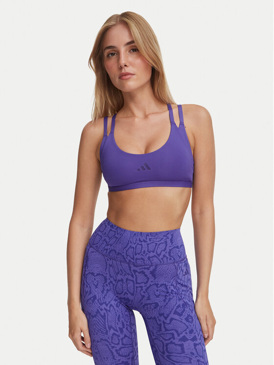 adidas Biustonosz sportowy Optime Workout Strappy Light Support Bra KS6041 Fioletowy