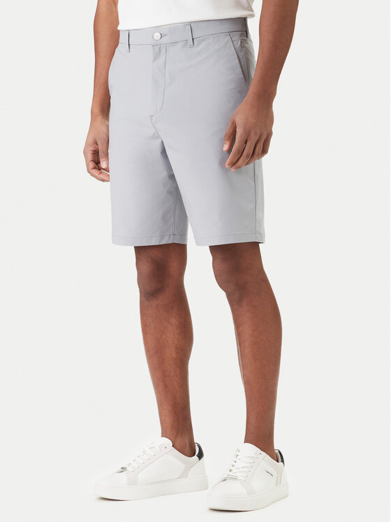 Calvin Klein Szorty materiałowe LV04LB613G Szary Straight Fit