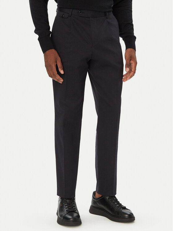 BOSS Spodnie materiałowe H-Perin 50567533 Granatowy Tapered Fit