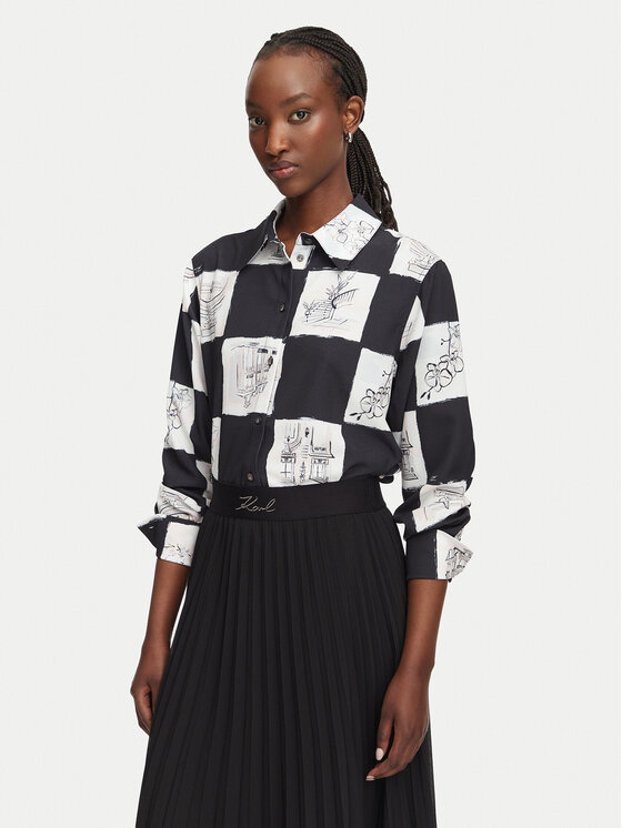 KARL LAGERFELD Bluzka B3W11017 Kolorowy Regular Fit