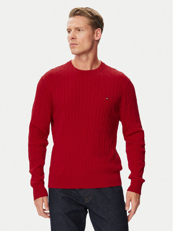 Tommy Hilfiger Sweter Classic MW0MW33132 Czerwony Regular Fit