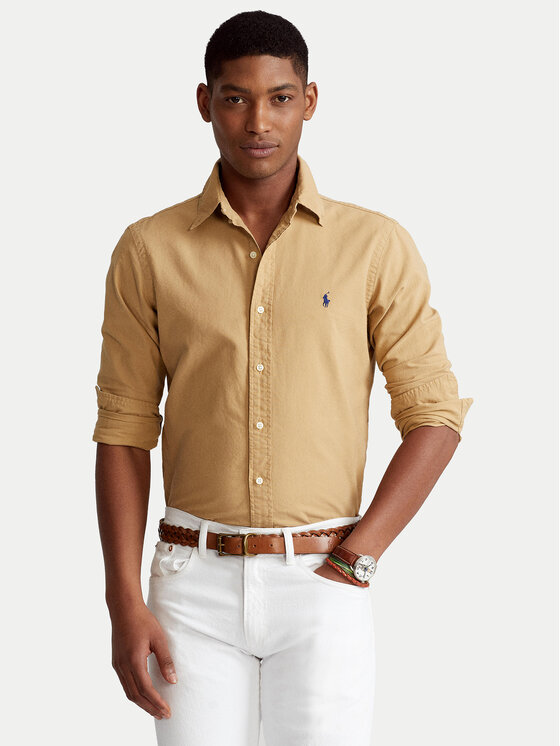 Polo Ralph Lauren Koszula 710804257021 Beżowy ciemny Slim Fit