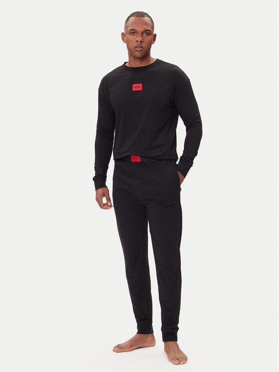 HUGO Piżama Galaxy 50549188 Czarny Regular Fit