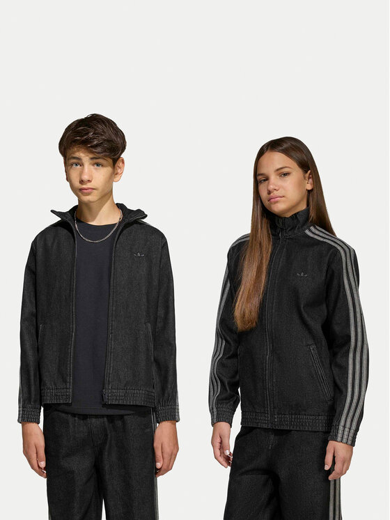 adidas Kurtka jeansowa Firebird KE2965 Czarny Loose Fit