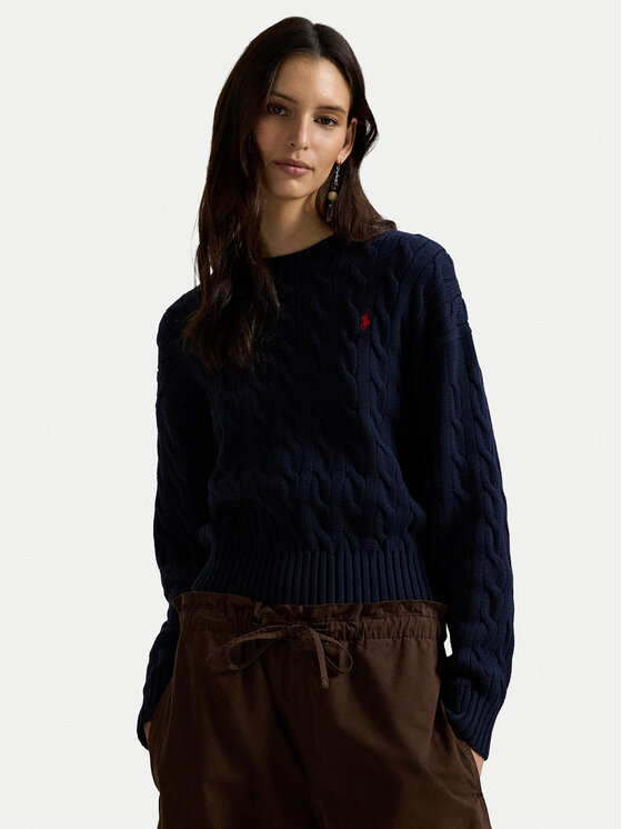 Polo Ralph Lauren Sweter 211A96245001 Granatowy Relaxed Fit