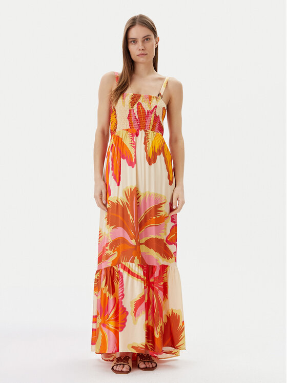Maaji Sukienka letnia Jungle Palm Lavinia PT2707CLD001 Pomarańczowy Regular Fit