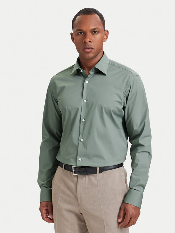 BOSS Koszula 50473265 Zielony jasny Regular Fit