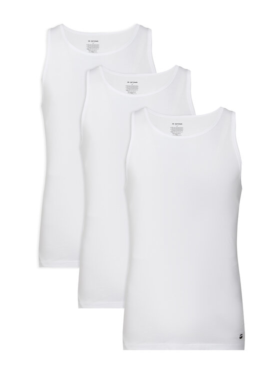 G-STAR Komplet tank topów D30333-11 Biały Regular Fit