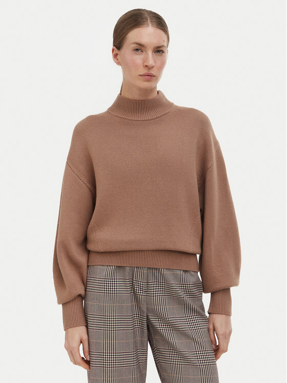 HUGO Sweter Sorellenio  50569389 Brązowy jasny Relaxed Fit