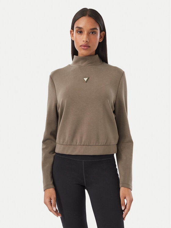 Guess Bluza V4YQ05 KCAY2 Zielony ciemny Regular Fit
