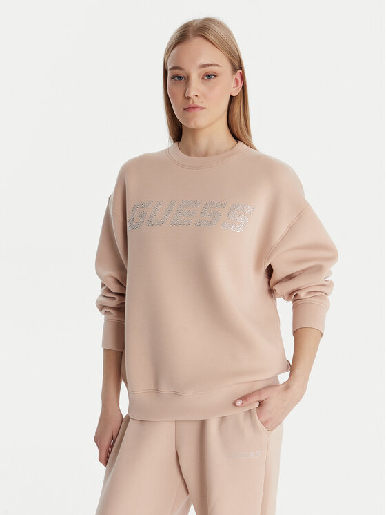 Guess Bluza V4BQ15 K7UW2 Beżowy Regular Fit