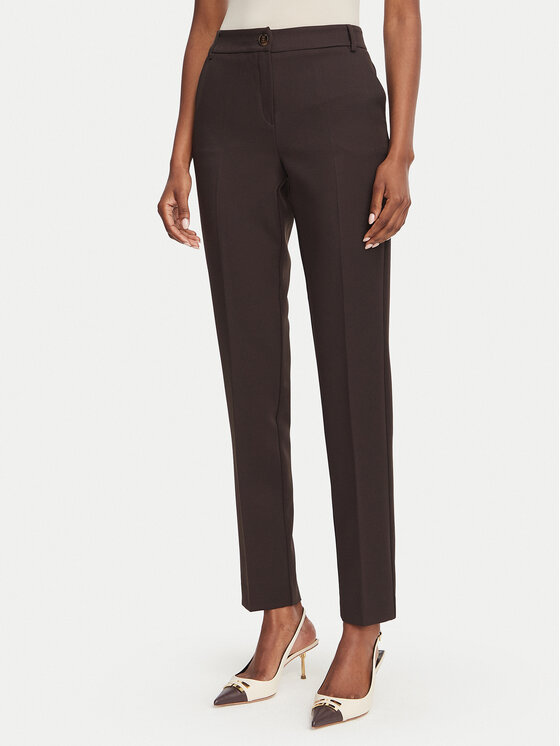 Marella Spodnie materiałowe Emme by Marella Amico2 2625136291 Brązowy ciemny Straight Fit