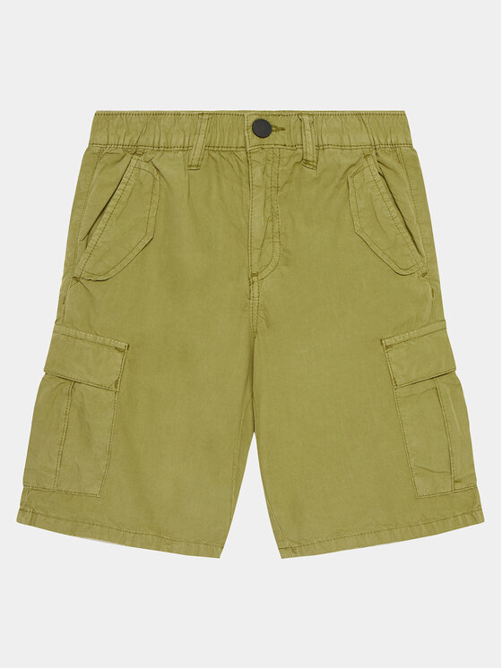 Guess Szorty materiałowe L4GD23 WBHQ0 Zielony Regular Fit