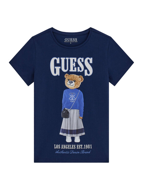 Guess T-Shirt J6RI10 K6YW4 Granatowy Regular Fit