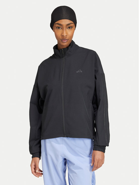 adidas Bluza techniczna Pacer All Gym Tonal 3-Stripes IW8167 Czarny Regular Fit
