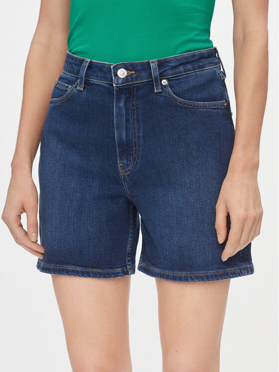 Tommy Hilfiger Szorty jeansowe Dnm Straight Short Rw Kai WW0WW41320 Niebieski Slim Fit
