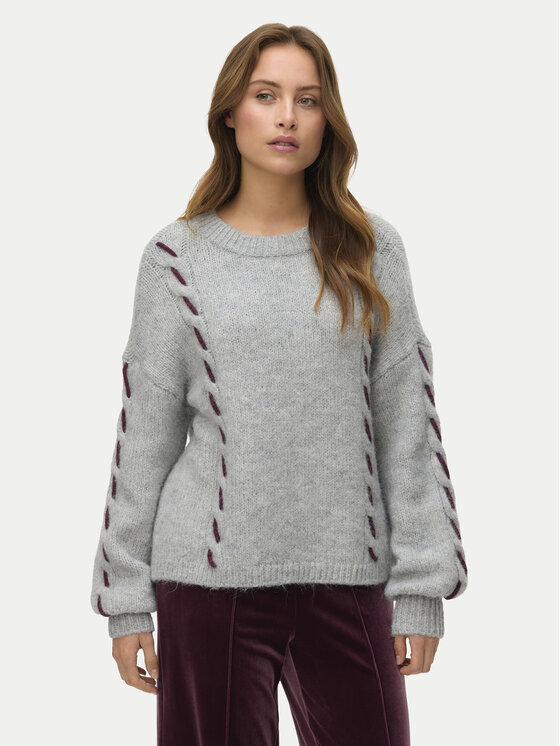 Vero Moda Sweter Ilina 10334866 Szary Loose Fit