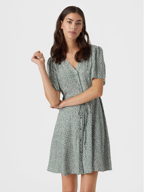 Vero Moda Sukienka letnia Alba 10292845 Zielony Regular Fit