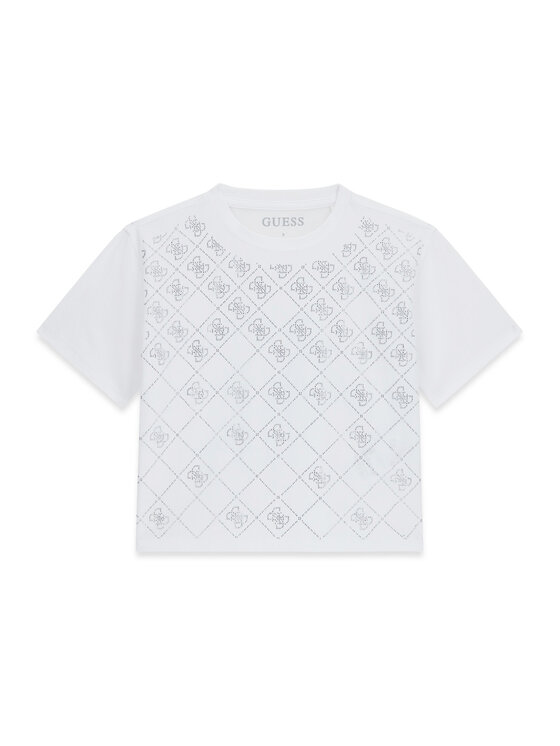 Guess T-Shirt J6GI05 K6YW4 Biały Boxy Fit