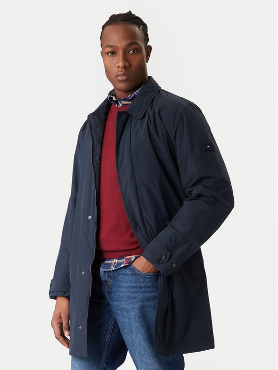 Tommy Hilfiger Płaszcz przejściowy MW0MW42569 Granatowy Regular Fit