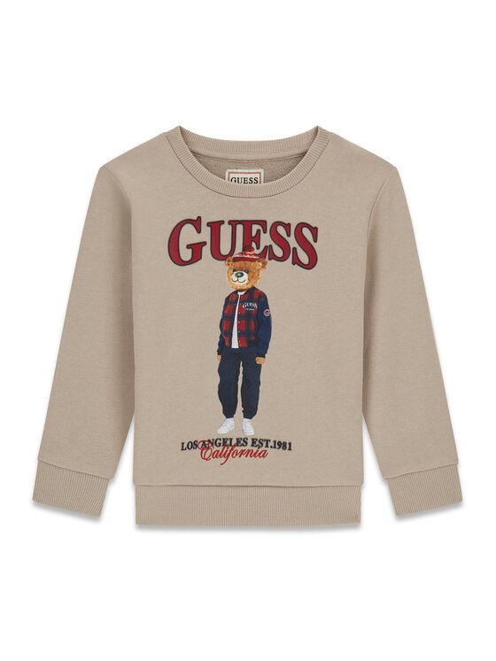 Guess Bluza N6BQ03 K6112 Beżowy Regular Fit