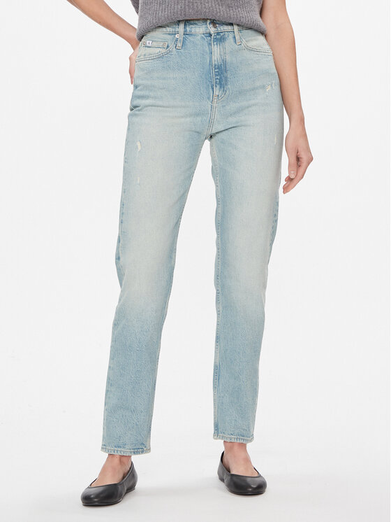 Calvin Klein Jeans Jeansy Authentic Slim Straight J20J222864 Niebieski Slim Fit