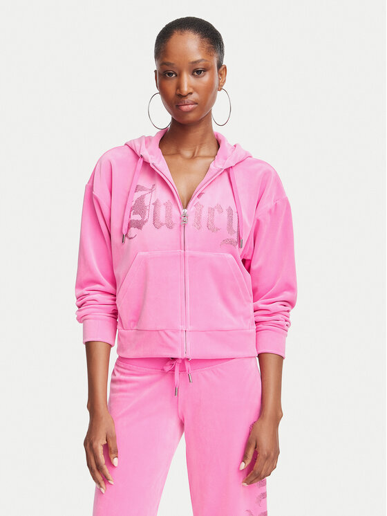 Juicy Couture Bluza Old Gothic JCWAS226333 Różowy Slim Fit