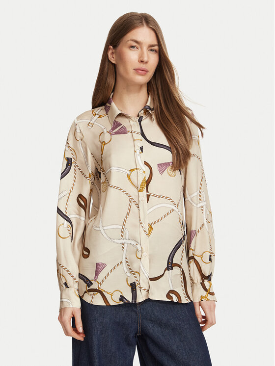 Marella Koszula 2625116102200 Kremowy Regular Fit