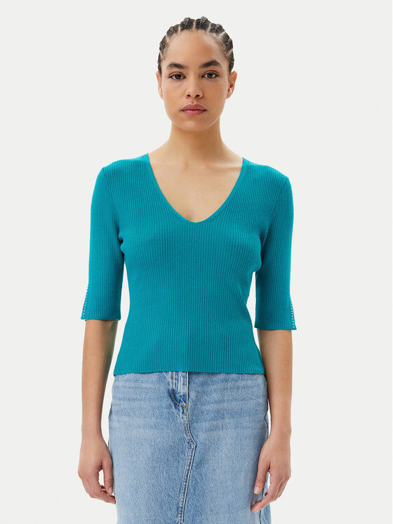 Morgan Sweter 251-MCHAMPI Zielony Slim Fit
