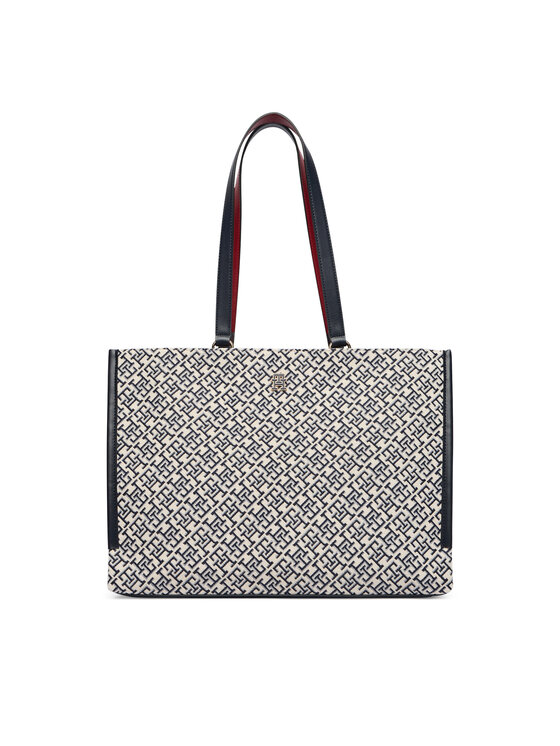 Tommy Hilfiger Torebka Th Jacquard Tote AW0AW19009 Niebieski
