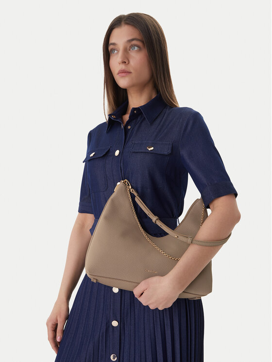 Calvin Klein Torebka Emblem Hw Pebble Shoulder Bag LV04F3495G Beżowy