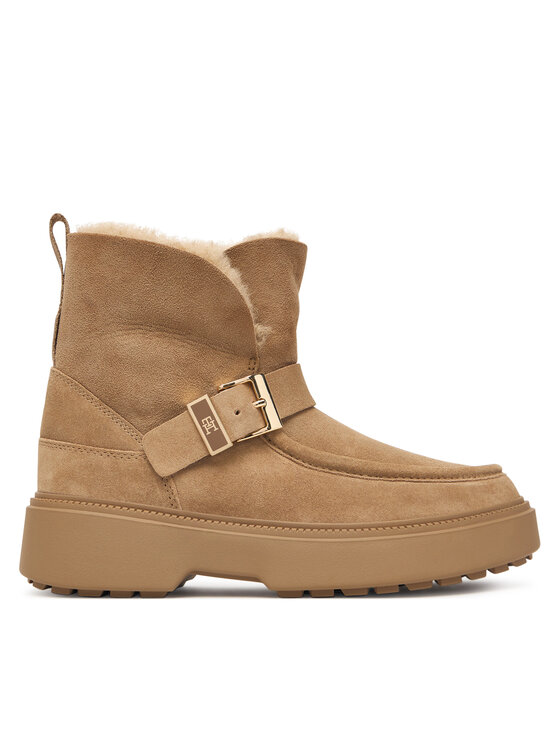 Tommy Hilfiger Śniegowce Th Buckle Shearling Snow Boot FW0FW09687 Beżowy